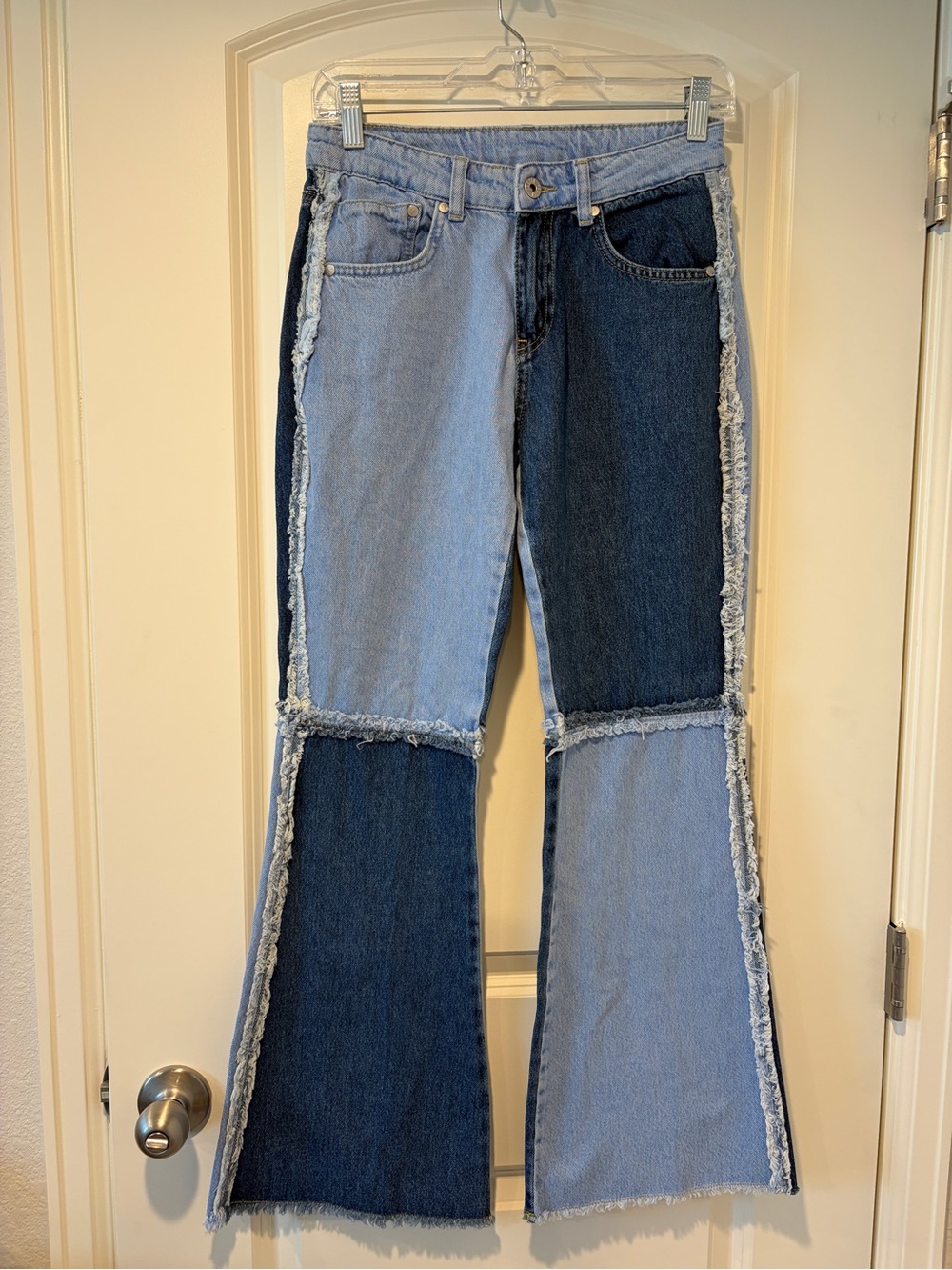 Ragged Women’s Priest blue denim patchwork flare jeans - 26